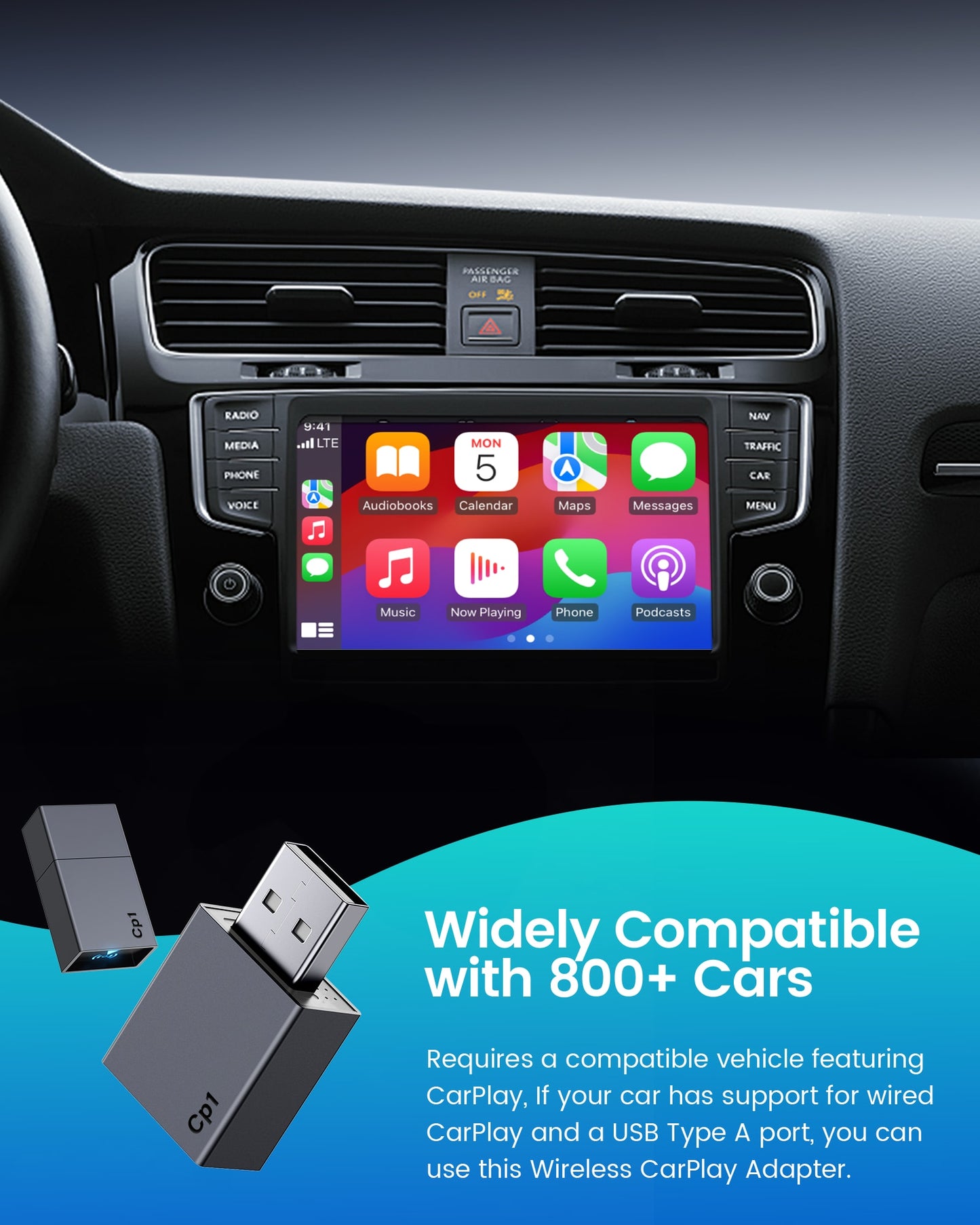 Wireless CarPlay Adapter for iPhone USB A