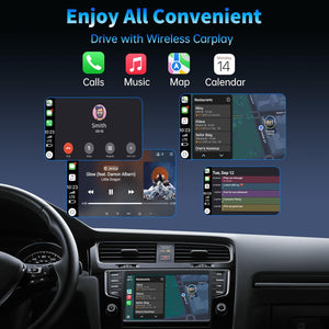 Wireless CarPlay Adapter for iPhone 2026 Upgrade - Plug & Play Convert Wired to Wireless Compatible with Cars 2016+, iOS 10+ (USB A/USB-C)