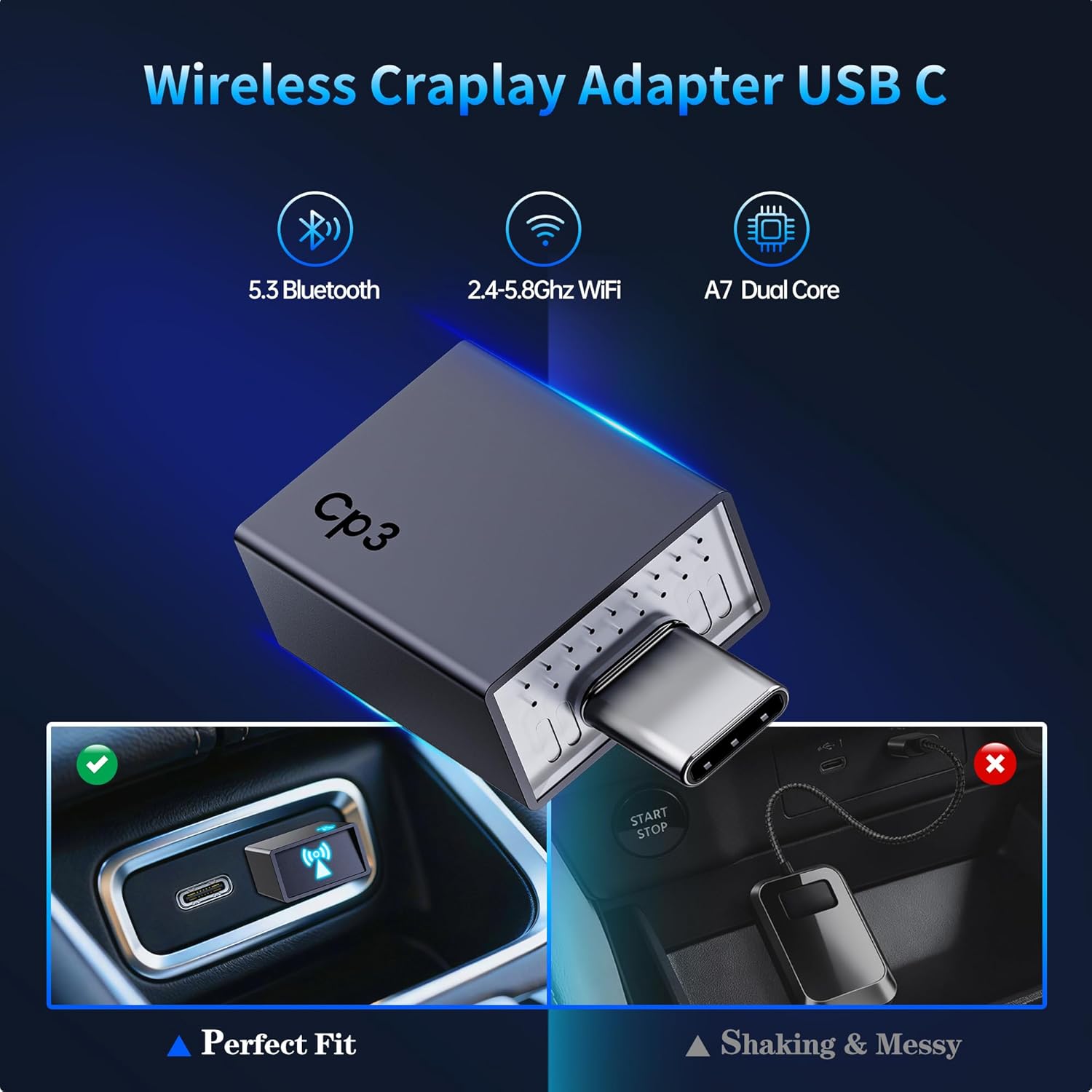 Wireless CarPlay Adapter for iPhone 2026 Upgrade - Stable